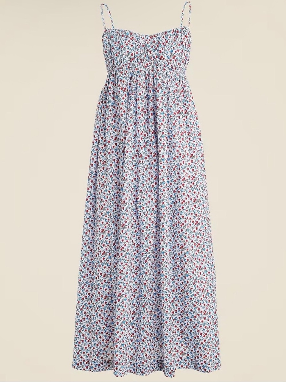 NWT J. Crew Cotton Voile Empire Waist Midi Dress in Poppy Print - Picture 4 of 11